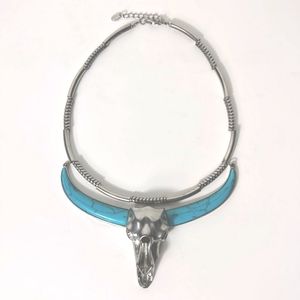 Zara steer head necklace